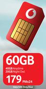 Vodacon 60GB Data Sim Only Deal