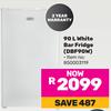 Defy 90L White Bar Fridge DBF90W 850003119