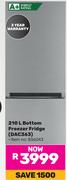 Defy 210L Bottom Freezer Fridge DAC363 836043