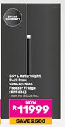 Defy 559L Naturelight Dark Inox Side By Side Freezer Fridge DFF636 850031183