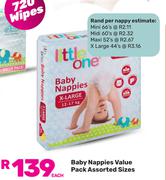Little One Baby Nappies Value Pack Assorted Sizes