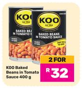 Koo Baked Beans In Tomato Sauce-For 2 x 400g