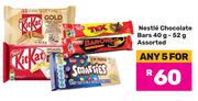 Nestle Chocolate Bars Assorted-For Any 5 x 40g-52g
