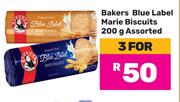 Bakers Blue Label Marie Biscuits Assorted-For 3 x 200g
