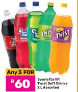 Sparletta Or Twist Soft Drinks Assorted-For Any 3 x 2L