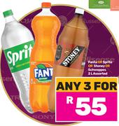 Fanta Or Sprite Or Stoney Or Schweppes Assorted-For Any 3 x 2L