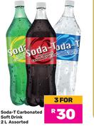Soda T Carbonated Soft Drink Assorted-For 3 x 2L