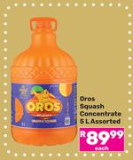 Oros Squash Concentrate Assorted-5L