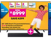 Samsung 65" UHD Smart TV UA65U8000FKXXA + B-Series 2.0 Channel Soundbar HW-B400F/XA 850032430/850034