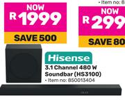 Hisense 3.1 Channel 480W Soundbar HS3100 850013404