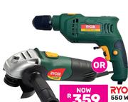 Ryobi 550W Impact Drill Or 650W Angle Grinder-Each