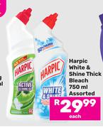 Harpic White & Shine Thick Bleach Assorted-750ml Each