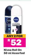Nivea Roll On Assorted-For Any 2 x 50ml