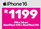 2 x Apple iPhone 16 Smartphone-On Red Flexi 170 + Red Flexi 90