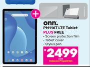ONN PM116T LTE Tablet Plus Free Screen Protection Film, Tablet Cover, Stylus Pen