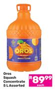 Oros Squash Concentrate Assorted-5L
