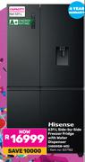 Hisense 631L Side By Side Freezer/Fridge With Water Dispenser H800SB-WD 837182