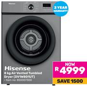 Hisense 8Kg Air Vented Tumbled Dryer DV1W801UT