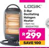 Logik 3 Bar Oscillating Halogen Heater 850041700