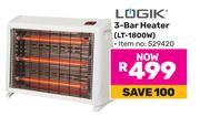 Logik 3 Bar Heater LT-1800W 529420