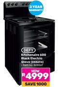 Defy Kitchenaire 600 Black Electric Stove DSS694 828567