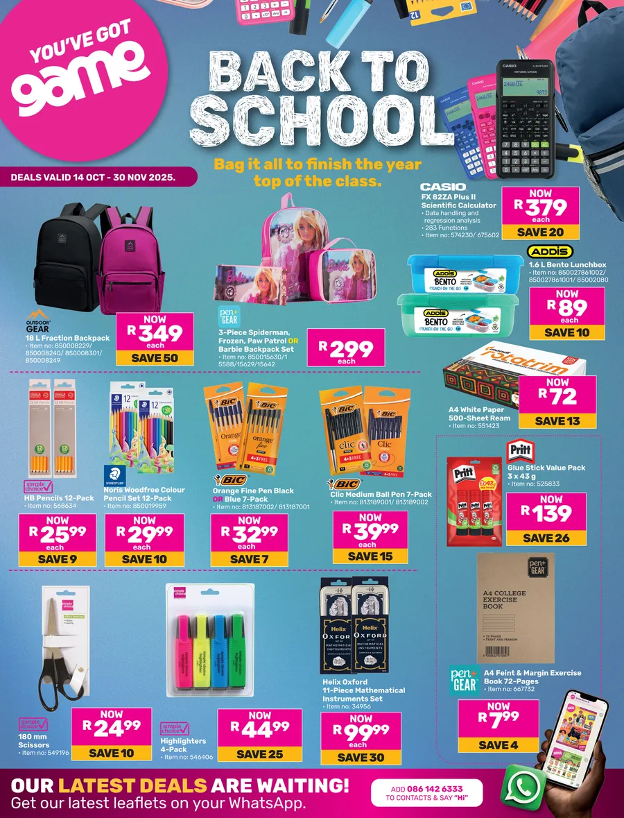 Game : Back To School (14 October - 30 November 2025)