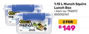 Addis 1.15L Munch Square Lunch Box-For 2