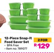 Otima 12 Piece Snap It Food Saver Set-For 2
