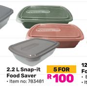 Otima 2.2L Snap It Food Saver-For 5