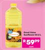 Great Value Sunflower Oil-2L Each