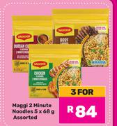 Maggi 2 Minute Noodles Assorted-For 3 x 5 x 68g
