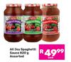 All Joy Spaghetti Sauce Assorted-820g Each