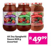 All Joy Spaghetti Sauce Assorted-820g Each