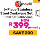 Tissolli 6 Piece Crown Stainless Steel Cookware Set (850029064)-Per Set