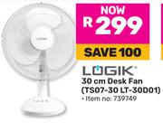 Logik 30cm Desk Fan TS07-30LT-30D01 (739749)