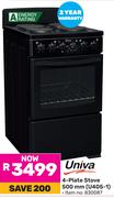 Univa 4 Plate Stove 500mm U405-1 (830087)