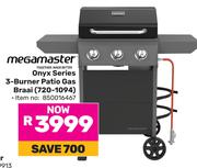 Megamaster Onyx Series 3-Burner Patio Gas Braai (720-1094)