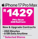 Apple iPhone 17 Pro Max-On 6GB Red Core