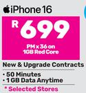 Apple iPhone 16-On 1GB Red Core