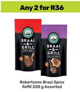 Robertsons Braai Spice Refill Assorted-For 2 x 200g