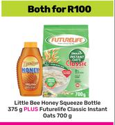 Little Bee Honey Squeeze Bottle 375g Plus Futurelife Classic Instant Oats 700g-For Both