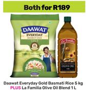 Daawat Everyday Gold Basmati Rice 5Kg Plus La Familia Olive Oil Blend 1L-Both For