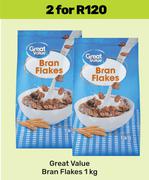 Great Value Bran Flakes-For 2 x 1Kg