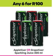 Appletiser Or Grapetiser Sparkling Juice-For 6 x 300ml