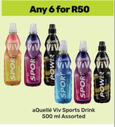 Aquelle Viv Sports Drink Assorted-For 6 x 500ml