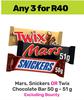 Mars, Snickers Or Twix Chocolate Bar-For 3 x 50g-51g