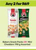 Bakers Snack Packs Or Mini Cheddars Assorted-For 2 x 198g