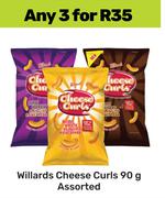 Willards Cheese Curls Assorted-For 3 x 90g