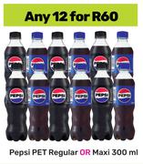 Pepsi PET Regular Or Maxi-For 12 x 300ml