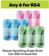 Pleazer Sparkling Grape Drink Can Assorted-For 6 x 300ml